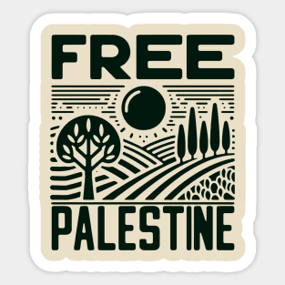 Landscape of Unity: Free Palestine Sticker